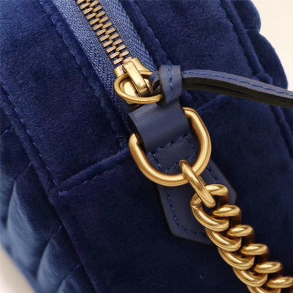 Gucci GG Marmont Matelasse Velvet Shoulder Bag 447632 Royal Gucci GG Marmont Matelasse Velvet Shoulder Bag 447632 Royal