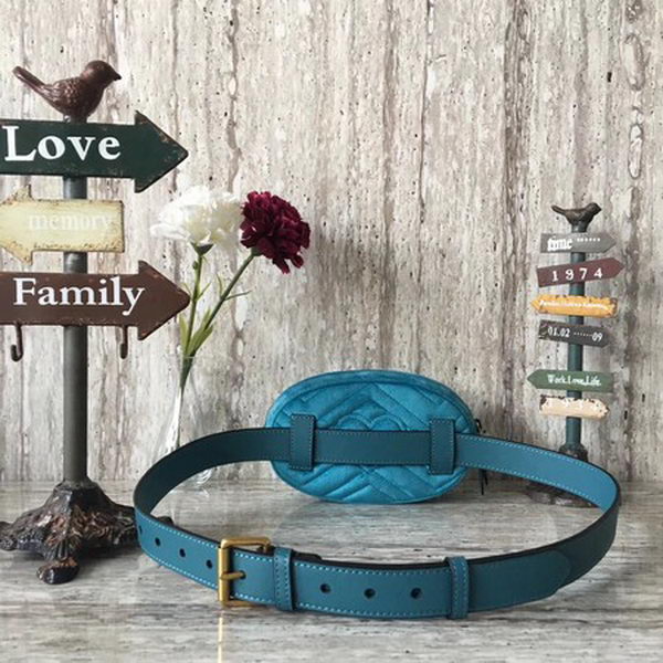 Gucci GG Marmont Velvet Belt Bag 476434 Blue Gucci GG Marmont Velvet Belt Bag 476434 Blue