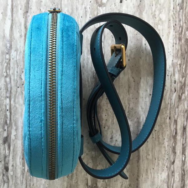 Gucci GG Marmont Velvet Belt Bag 476434 Blue Gucci GG Marmont Velvet Belt Bag 476434 Blue