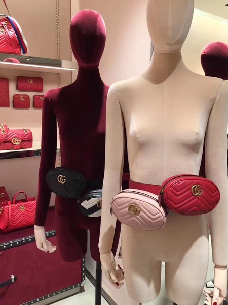 Gucci GG Marmont Leather Belt Bag 476434 Pink Gucci GG Marmont Leather Belt Bag 476434 Pink