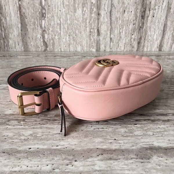 Gucci GG Marmont Leather Belt Bag 476434 Pink Gucci GG Marmont Leather Belt Bag 476434 Pink