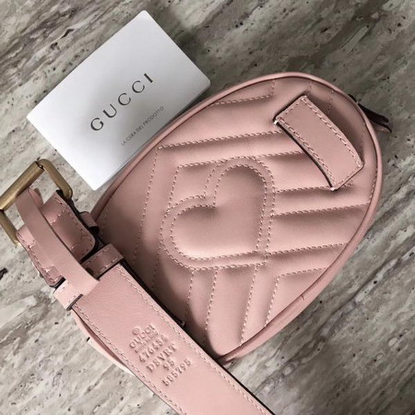 Gucci GG Marmont Leather Belt Bag 476434 Pink Gucci GG Marmont Leather Belt Bag 476434 Pink