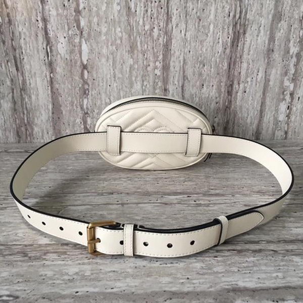 Gucci GG Marmont Leather Belt Bag 476434 White Gucci GG Marmont Leather Belt Bag 476434 White