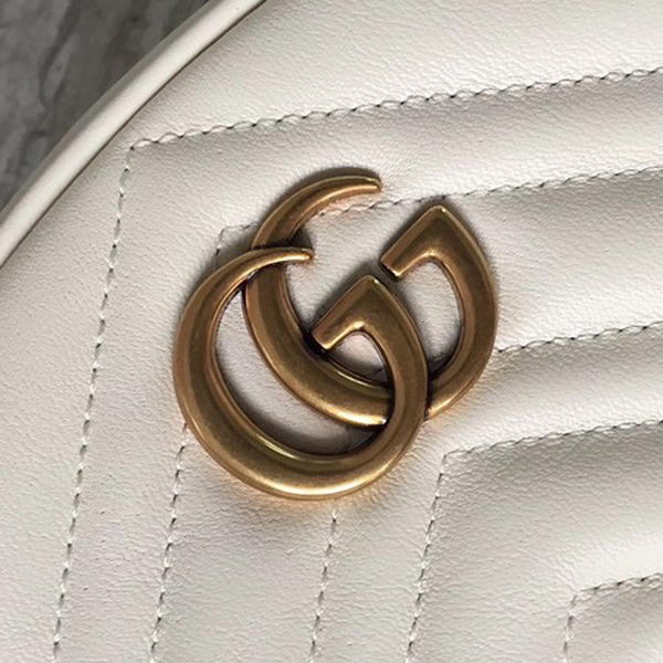 Gucci GG Marmont Leather Belt Bag 476434 White Gucci GG Marmont Leather Belt Bag 476434 White