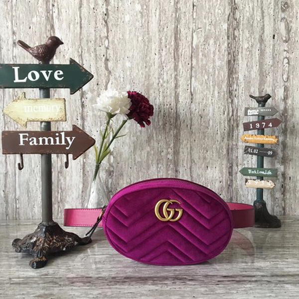Gucci GG Marmont Velvet Belt Bag 476434 Purple Gucci GG Marmont Velvet Belt Bag 476434 Purple