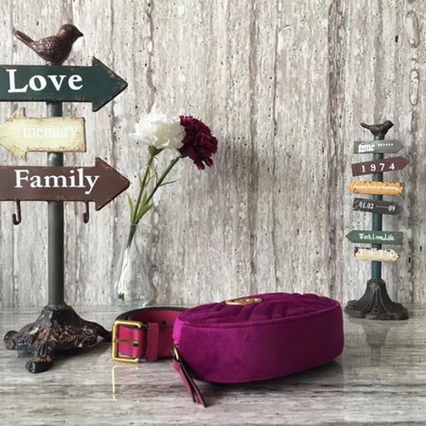 Gucci GG Marmont Velvet Belt Bag 476434 Purple Gucci GG Marmont Velvet Belt Bag 476434 Purple