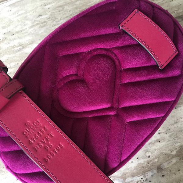 Gucci GG Marmont Velvet Belt Bag 476434 Purple Gucci GG Marmont Velvet Belt Bag 476434 Purple