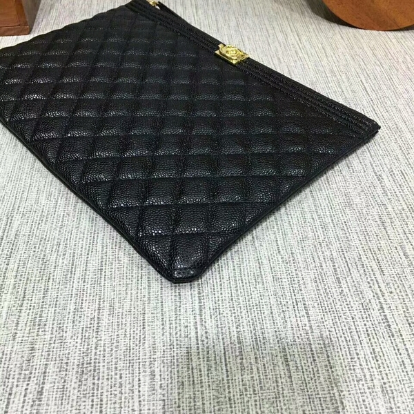 Chanel Clutch Bag Black Caviar Leather 7010 Gold Chanel Clutch Bag Black Caviar Leather 7010 Gold