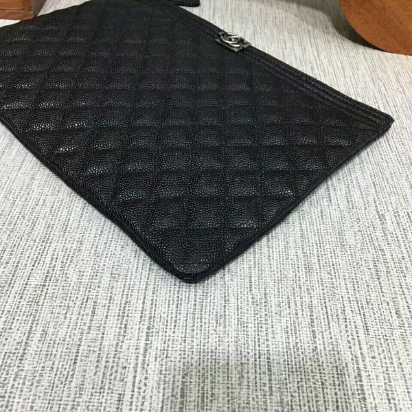 Chanel Clutch Bag Black Caviar Leather 7010 Silver Chanel Clutch Bag Black Caviar Leather 7010 Silver