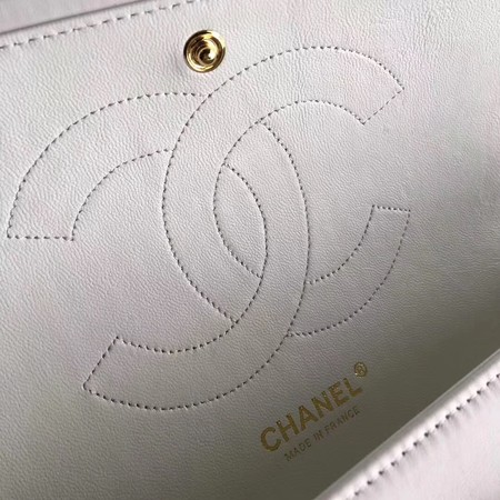 Chanel Classic Flap Bag Original Leather A1113 White Chanel Classic Flap Bag Original Leather A1113 White