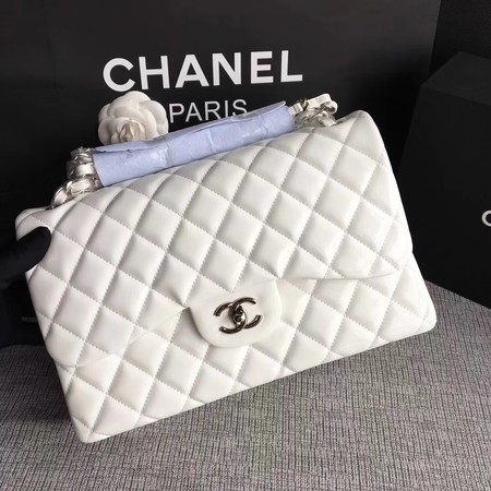 Chanel Classic Flap Bag Original Leather A1113 White Chanel Classic Flap Bag Original Leather A1113 White