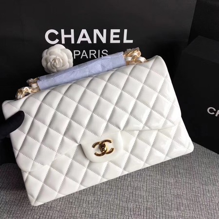 Chanel Classic Flap Bag Original Leather A1113 White Chanel Classic Flap Bag Original Leather A1113 White