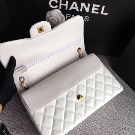 Chanel Classic Flap Bag Original Leather A1113 White Chanel Classic Flap Bag Original Leather A1113 White