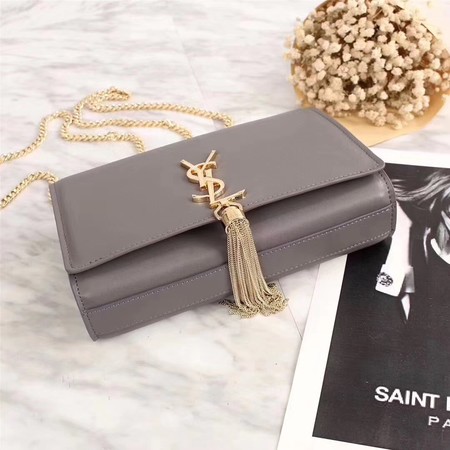 Yves Saint Laurent Leather Cross-body Shoulder Bag Y311227 Grey Yves Saint Laurent Leather Cross-body Shoulder Bag Y311227 Grey