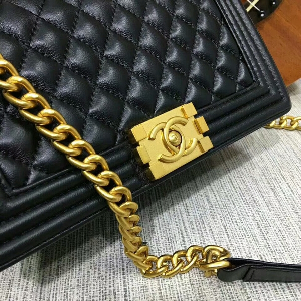 Boy Chanel Flap Shoulder Bag Sheepskin Leather 67086A Black Boy Chanel Flap Shoulder Bag Sheepskin Leather 67086A Black