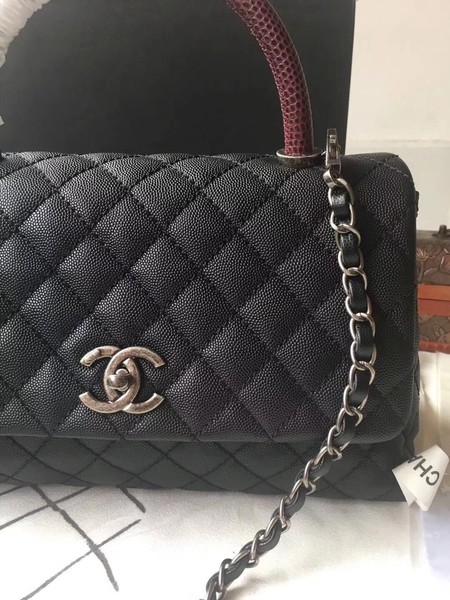 Chanel Classic Red Top Handle Bag Black Original Leather A92292 Silver Chanel Classic Red Top Handle Bag Black Original Leather A92292 Silver