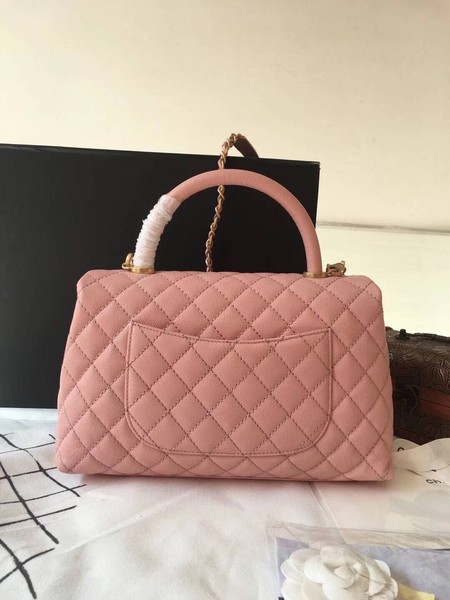 Chanel Classic Top Handle Bag Pink Original Leather A92292 Gold Chanel Classic Top Handle Bag Pink Original Leather A92292 Gold