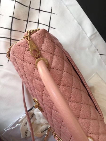 Chanel Classic Top Handle Bag Pink Original Leather A92292 Gold Chanel Classic Top Handle Bag Pink Original Leather A92292 Gold