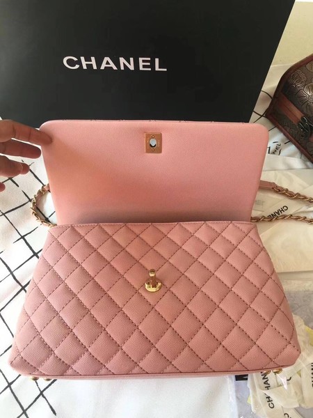 Chanel Classic Top Handle Bag Pink Original Leather A92292 Gold Chanel Classic Top Handle Bag Pink Original Leather A92292 Gold