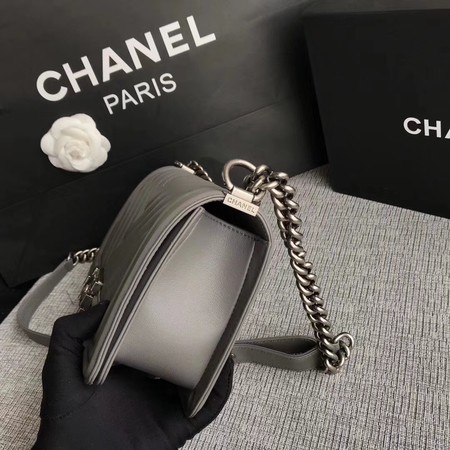 Boy Chanel Flap Bag Original Chevron Leather A67086V Grey Boy Chanel Flap Bag Original Chevron Leather A67086V Grey