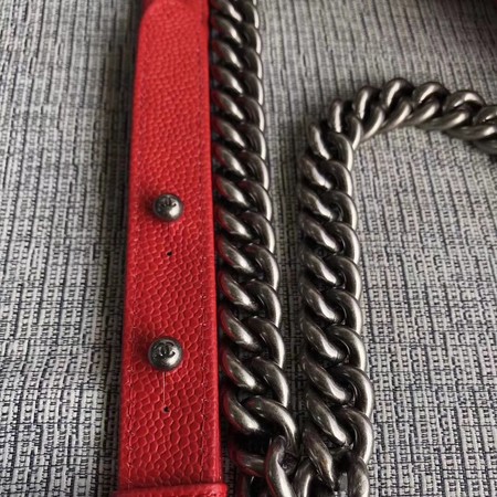 Boy Chanel Flap Shoulder Bag Red Original Cannage Pattern A67087 Silver Boy Chanel Flap Shoulder Bag Red Original Cannage Pattern A67087 Silver