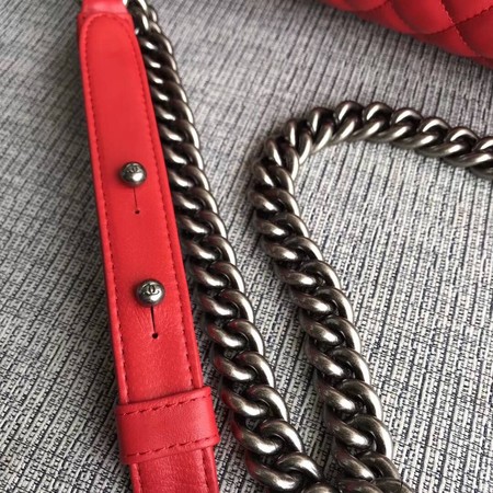 Boy Chanel Flap Shoulder Bag Red Original Sheepskin Leather A67087 Silver Boy Chanel Flap Shoulder Bag Red Original Sheepskin Leather A67087 Silver