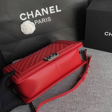 Boy Chanel Flap Shoulder Bag Red Original Sheepskin Leather A67087 Silver Boy Chanel Flap Shoulder Bag Red Original Sheepskin Leather A67087 Silver
