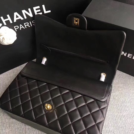 Chanel Maxi Quilted Classic Flap Bag Black Sheepskin Leather A58601 Gold Chanel Maxi Quilted Classic Flap Bag Black Sheepskin Leather A58601 Gold
