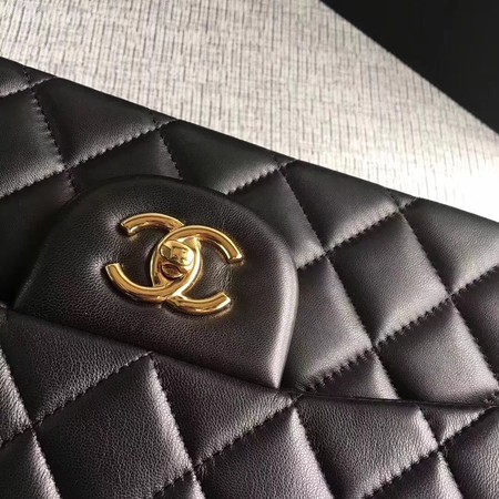 Chanel Maxi Quilted Classic Flap Bag Black Sheepskin Leather A58601 Gold Chanel Maxi Quilted Classic Flap Bag Black Sheepskin Leather A58601 Gold