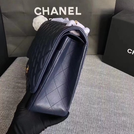 Chanel Maxi Quilted Classic Flap Bag Blue Sheepskin Leather A58601 Gold Chanel Maxi Quilted Classic Flap Bag Blue Sheepskin Leather A58601 Gold
