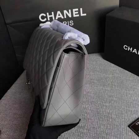 Chanel Maxi Quilted Classic Flap Bag Grey Sheepskin Leather A58601 Silver Chanel Maxi Quilted Classic Flap Bag Grey Sheepskin Leather A58601 Silver