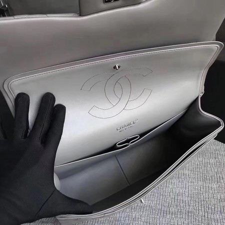 Chanel Maxi Quilted Classic Flap Bag Grey Sheepskin Leather A58601 Silver Chanel Maxi Quilted Classic Flap Bag Grey Sheepskin Leather A58601 Silver