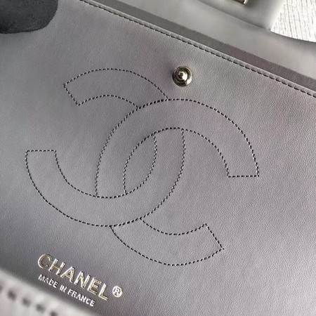 Chanel Maxi Quilted Classic Flap Bag Grey Sheepskin Leather A58601 Silver Chanel Maxi Quilted Classic Flap Bag Grey Sheepskin Leather A58601 Silver