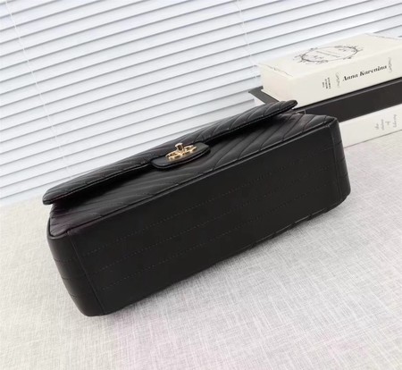 Chanel Maxi Classic Flap Bag Black Chevron Sheepskin Leather A58601 Gold Chanel Maxi Classic Flap Bag Black Chevron Sheepskin Leather A58601 Gold