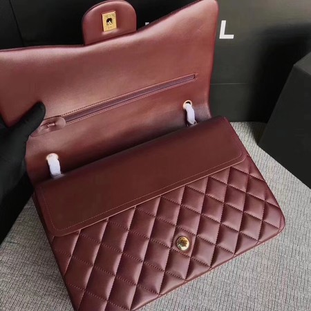 Chanel Maxi Quilted Classic Flap Bag Wine Sheepskin Leather A58601 Gold Chanel Maxi Quilted Classic Flap Bag Wine Sheepskin Leather A58601 Gold
