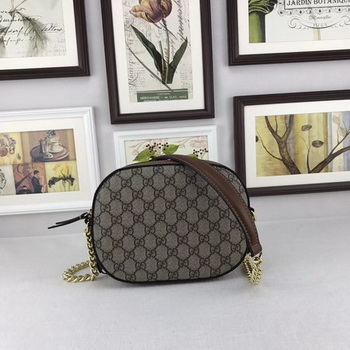 Gucci GG Supreme mini Chain Bag 409535 Brown