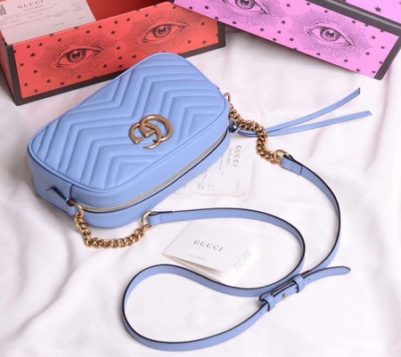 Gucci GG Marmont Small Shoulder Bag 447632 SkyBlue Gucci GG Marmont Small Shoulder Bag 447632 SkyBlue