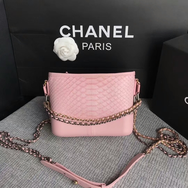 Chanel Gabrielle Mini Shoulder Bag Original Python Leather 8122A Pink Chanel Gabrielle Mini Shoulder Bag Original Python Leather 8122A Pink