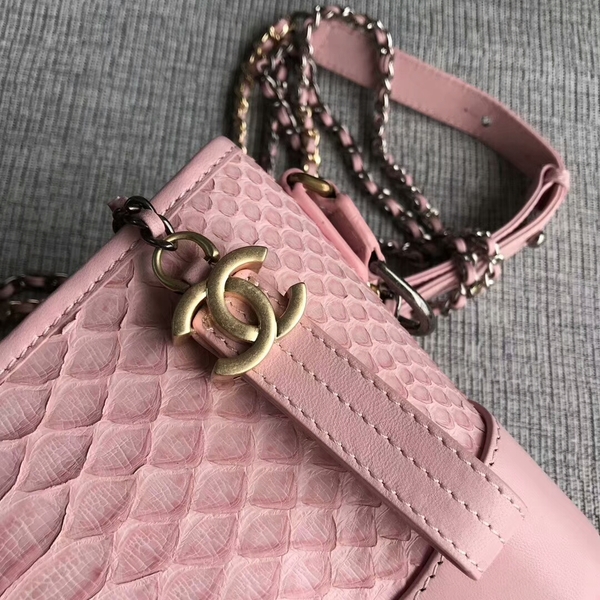 Chanel Gabrielle Mini Shoulder Bag Original Python Leather 8122A Pink Chanel Gabrielle Mini Shoulder Bag Original Python Leather 8122A Pink
