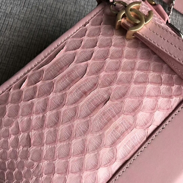 Chanel Gabrielle Mini Shoulder Bag Original Python Leather 8122A Pink Chanel Gabrielle Mini Shoulder Bag Original Python Leather 8122A Pink