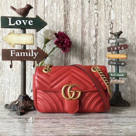 Gucci GG Marmont matelasse Mini Bag 446744 Red Gucci GG Marmont matelasse Mini Bag 446744 Red