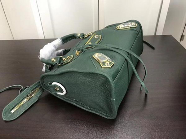 Balenciaga Giant City Gold Studs Handbag B084335 Green Balenciaga Giant City Gold Studs Handbag B084335 Green