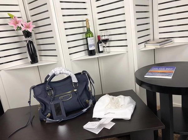 Balenciaga Giant City Gold Studs Handbag B084336 Blue Balenciaga Giant City Gold Studs Handbag B084336 Blue