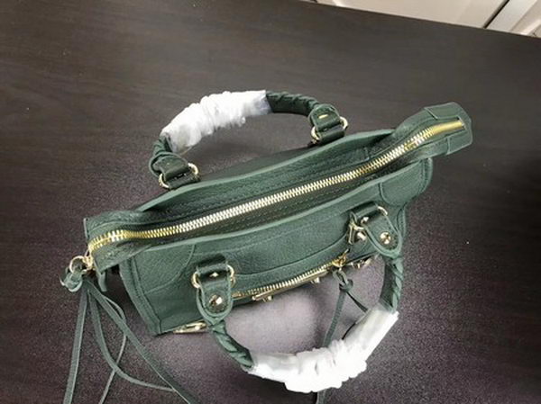 Balenciaga Giant City Gold Studs Handbag B084336 Green Balenciaga Giant City Gold Studs Handbag B084336 Green