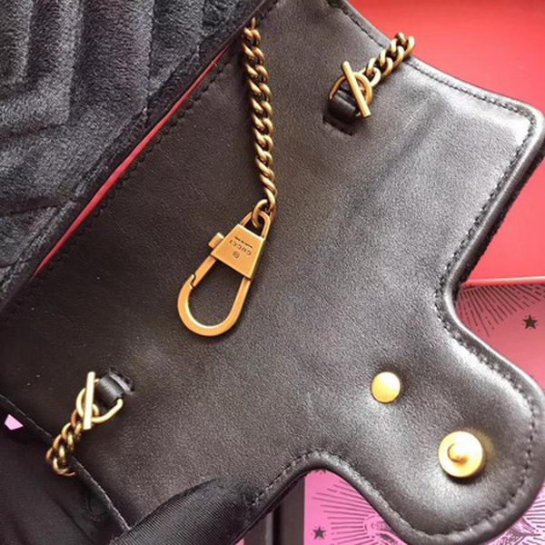 Gucci GG Marmont Velvet Super Mini Bag 476433 Black