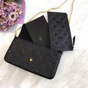 Louis Vuitton Monogram Empreinte POCHETTE FeLICIE M64064 Black Louis Vuitton Monogram Empreinte POCHETTE FeLICIE M64064 Black