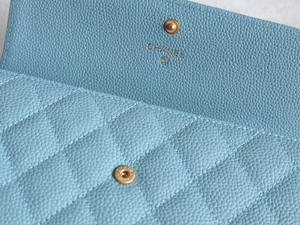 Chanel Boy Matelasse Long Wallet Calfskin Leather CHA5264 Blue Chanel Boy Matelasse Long Wallet Calfskin Leather CHA5264 Blue