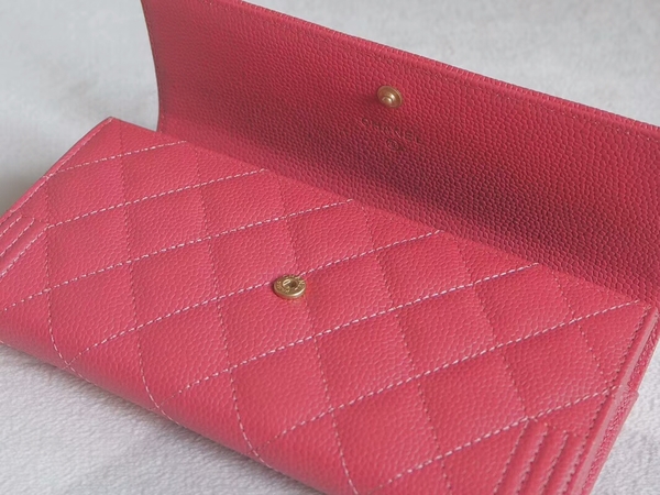 Chanel Boy Matelasse Long Wallet Calfskin Leather CHA5264 Pink Chanel Boy Matelasse Long Wallet Calfskin Leather CHA5264 Pink