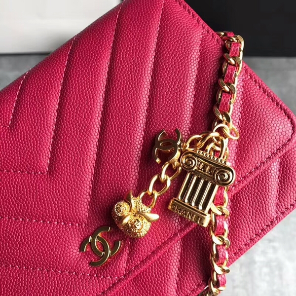 Chanel Owl Pendant Flap Shoulder Bag Calfskin Leather A33814 Pink Chanel Owl Pendant Flap Shoulder Bag Calfskin Leather A33814 Pink