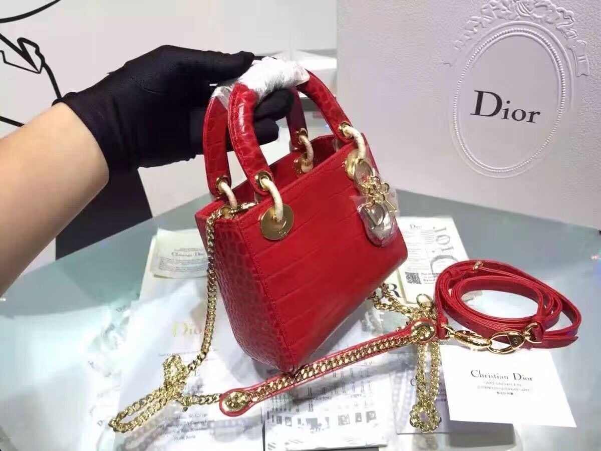 Dior Cannage Nano Lady Bag Original Leather CD3891 red Dior Cannage Nano Lady Bag Original Leather CD3891 red